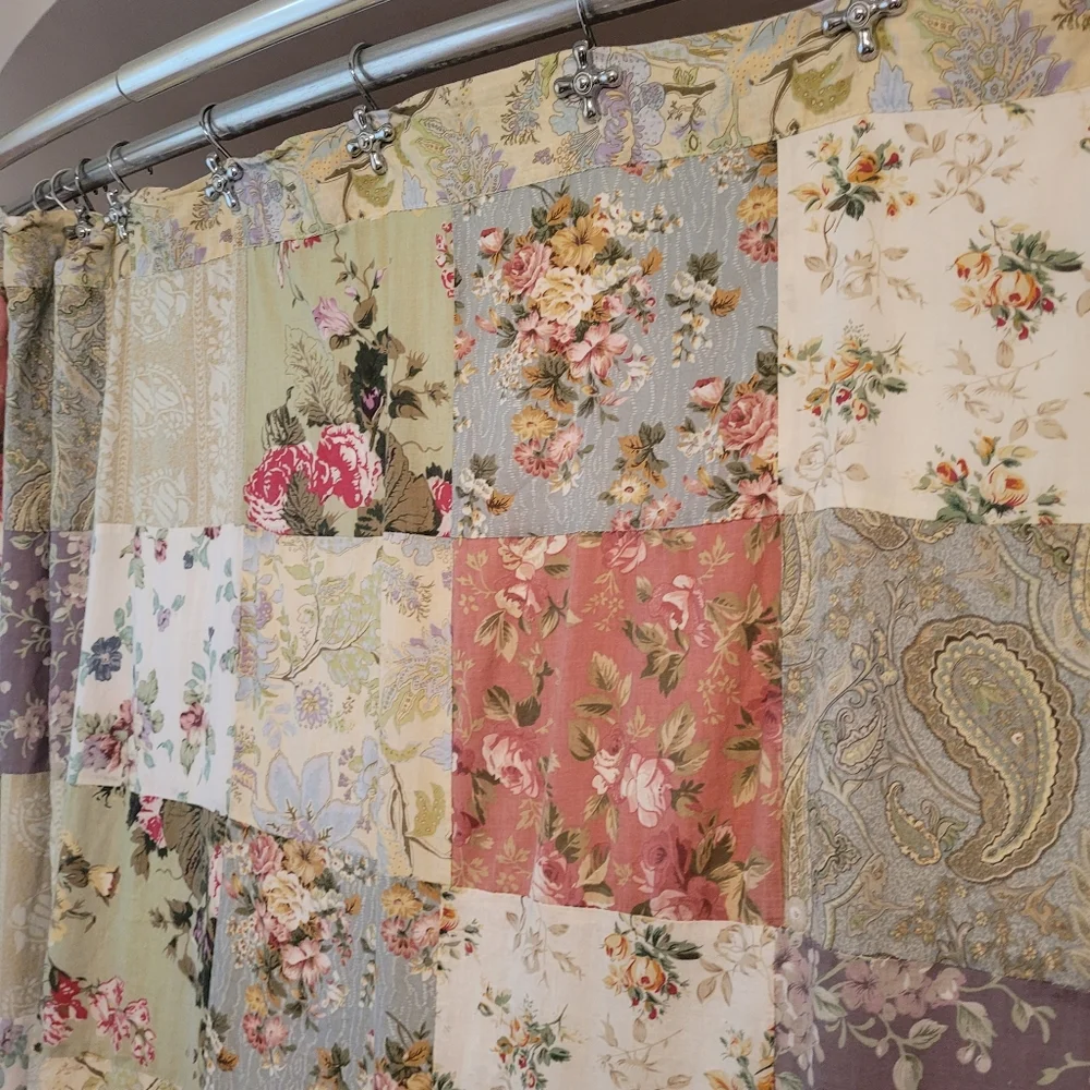 Greeland Home Fashions Patchwork Shower Curtain Cotton